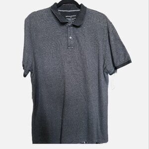 Banana Republic Men’s Gray Black Patterned Polo Regular Fit 100% Cotton XL